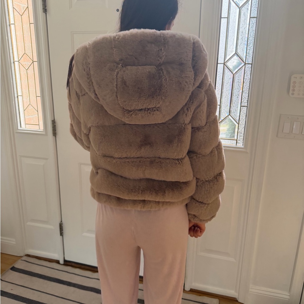 BCBGMaxAzria Plush Brown Teddy Jacket